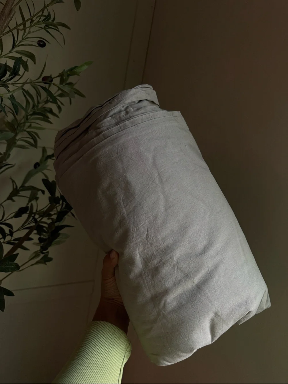 Soft Linen-Look Duvet Cover - Cream